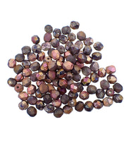 Etched Czech Glass Fire Polished Beads, Dark Capri Rose Full Coat, 6mm