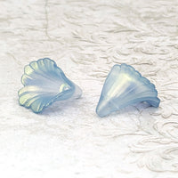 Iridescent Lucite Flower Beads for Jewelry Making or Crafts, Translucent Hand Colored in Ethereal Color-Shifting Blue, Green, and Gold