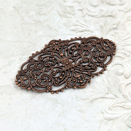 Elegant Dapt Filigree, European made Antiqued Copper-Plated Brass