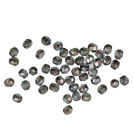 Czech Glass Beads - 4mm Fire Polished - Lumi Transparent Green Luster