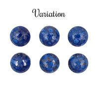 Handmade Czech Glass Flat-Back Stones - 10mm Round - Lapis Blue Copper Stone Matrix