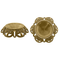 raw brass filigree rivoli setting