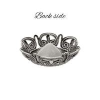 Setting - Filigree - for 14mm Round Fully Faceted - Antiqued Silver