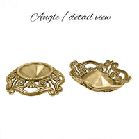 Setting - Filigree - for 18x13mm Oval Fully Faceted - Raw Brass