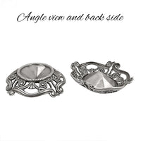 Setting - Filigree - for 18x13mm Oval Fully Faceted - Antiqued Silver