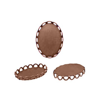 Setting - for 18x13mm Oval Flat Back Stones 2 - Antiqued Copper