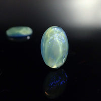 Translucent Czech Glass Flat Back Stones 18x13mm Seafoam Green with Blue Dragon's Breath