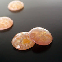 Handmade Czech Glass Flat-Back Stones - 16mm Round - Peach Opal