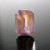 Handmade Czech Glass Stone - 18x13mm Octagon  - Amber Mauve Dragon's Breath