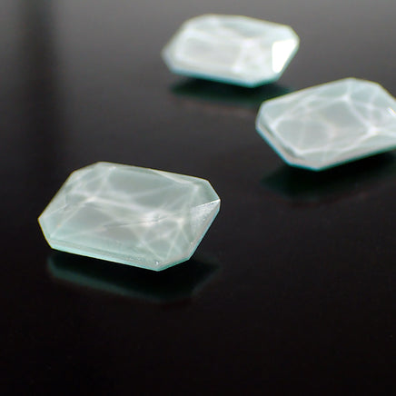 Handmade Czech Glass Stone - 18x13mm Octagon  - Seafoam Water Effect