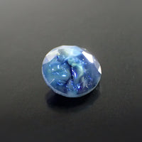 Handmade Czech Glass Stone - 11mm Round - Blue Black Nebula Dragon's Breath