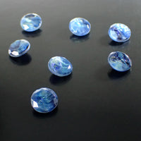 Handmade Czech Glass Stone - 11mm Round - Blue Black Nebula Dragon's Breath