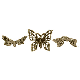 Butterfly Filigree - Tiny - Antiqued Brass