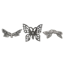 Butterfly Filigree - Tiny - Antiqued Silver