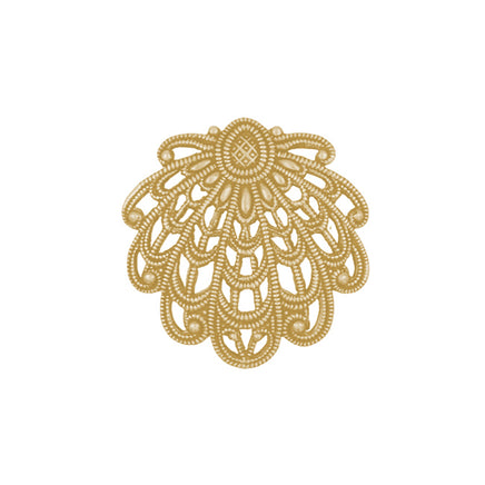 sea shell shaped filigree raw brass