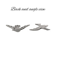 Setting - Small Bird for Tiny Rhinestones - Antiqued Silver