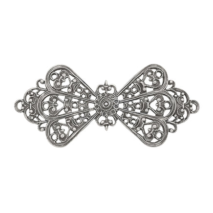 Bow Filigree - Antiqued Silver