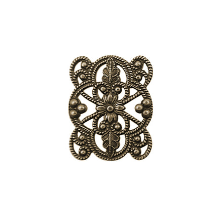 European Filigree Connectors - Antiqued Brass Ox Bracelet Links