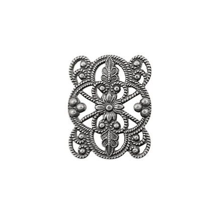 European Filigree Connectors - Antiqued Silver Ox Bracelet Links