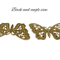 Setting - Filigree Butterfly for Chatons - Large - Raw Brass