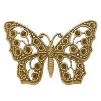 Large filigree butterfly multi-stone chaton setting raw brass