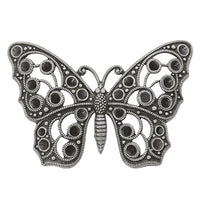 Setting - Filigree Butterfly for Chatons Large- Antiqued Silver