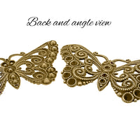 Setting - Filigree Butterfly for Chatons Medium - Raw Brass