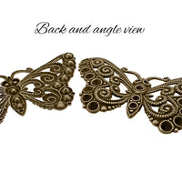 Setting - Filigree Butterfly for Chatons Medium - Antiqued Brass