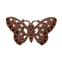 Setting - Filigree Butterfly for Chatons Medium - Antiqued Copper