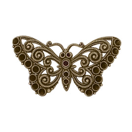 Setting - Filigree Butterfly for Chatons Medium - Antiqued Brass