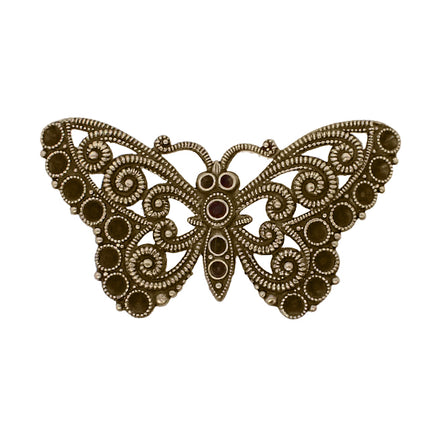 Setting - Filigree Butterfly for Chatons Medium - Antiqued Brass