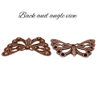 Setting - Filigree Butterfly for Chatons Small - Antiqued Copper