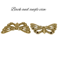 Setting - Filigree Butterfly for Chatons Small - Raw Brass