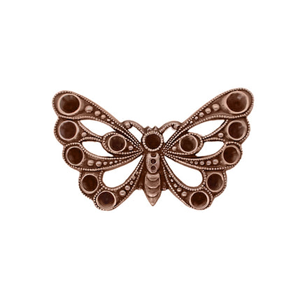 Setting - Filigree Butterfly for Chatons Small - Antiqued Copper