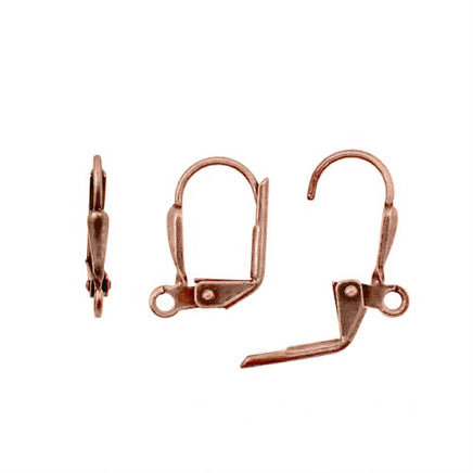 Lever-Back Earring Finding with Shield - Antique Copper