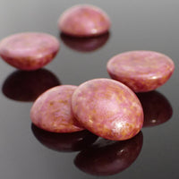 Marbled Metallic Pink and Beige Czech Glass Cabochons