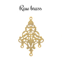 Rare Raw Brass Chandelier Connector Components for Earrings