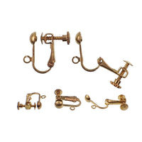 Raw Brass Clip On Earring Findings with Adjustable Screw Back