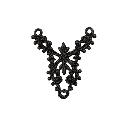 European Filigree Connectors - Black Brass 3-Way Links