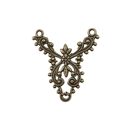 European Filigree Connectors - Antiqued Brass Ox 3-Way Links