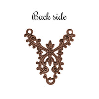 European Filigree Connectors - Antiqued Copper Ox 3-Way Links