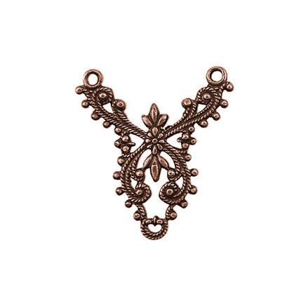 European Filigree Connectors - Antiqued Copper Ox 3-Way Links