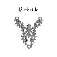 European Filigree Connectors - Antiqued Silver Ox 3-Way Links