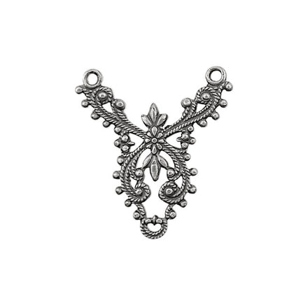 European Filigree Connectors - Antiqued Silver Ox 3-Way Links