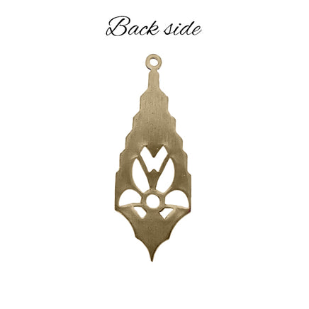 Setting - Pendant - for 5mm Round Flat Back Stones - Antiqued Brass