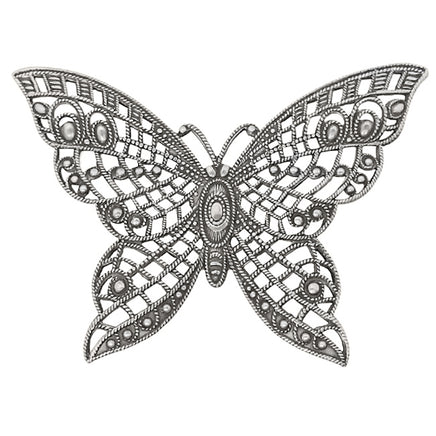 Large Butterfly - Antiqued Silver Plated Brass