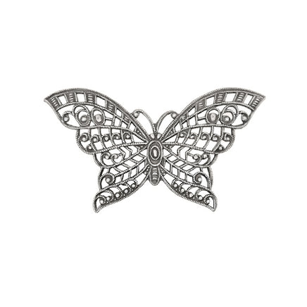 Butterfly Filigree - Medium - Antiqued Silver