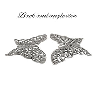 Butterfly Filigree - Medium - Antiqued Silver