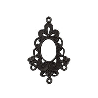 European Floral Chandelier Drop Connectors - Black Brass 4-Way Links