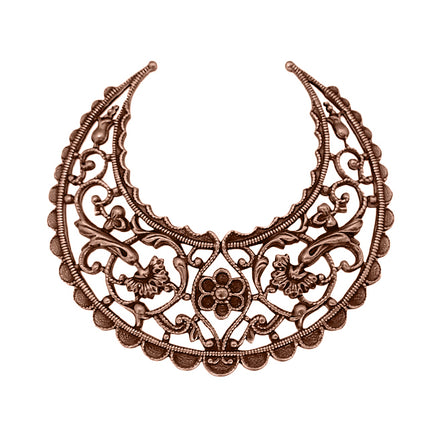 Large Crescent Hoop - Antiqued Copper